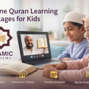 Online Quran learning packages for kids with live teacher at Islamic Academy.